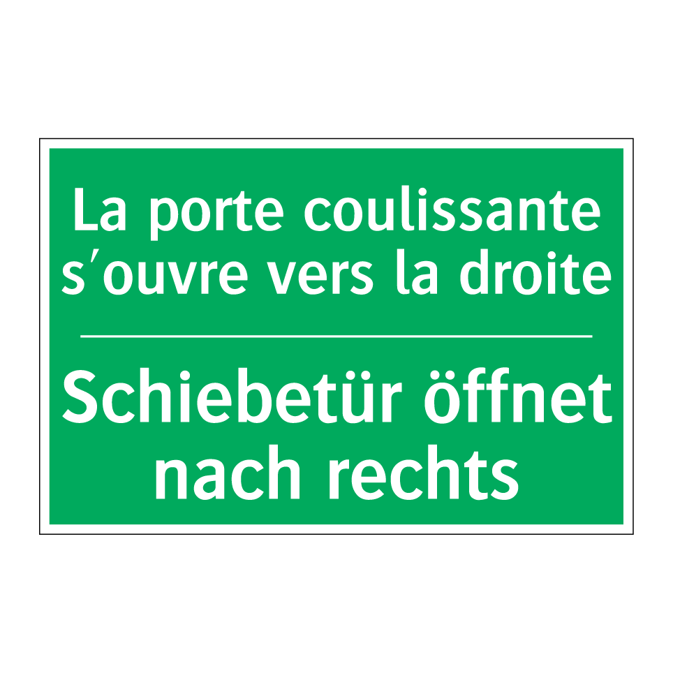 Schiebetür öffnet nach rechts - La porte coulissante s'ouvre vers  /.../
