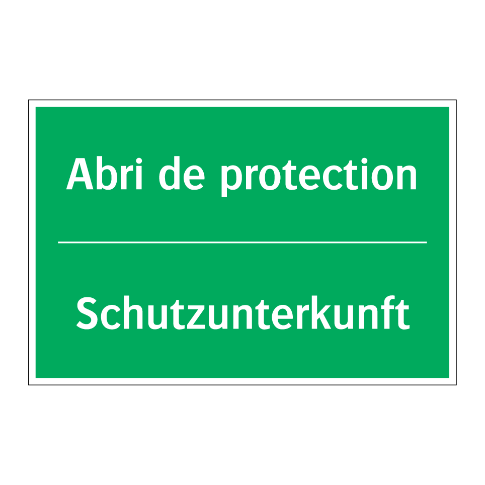 Schutzunterkunft - Abri de protection