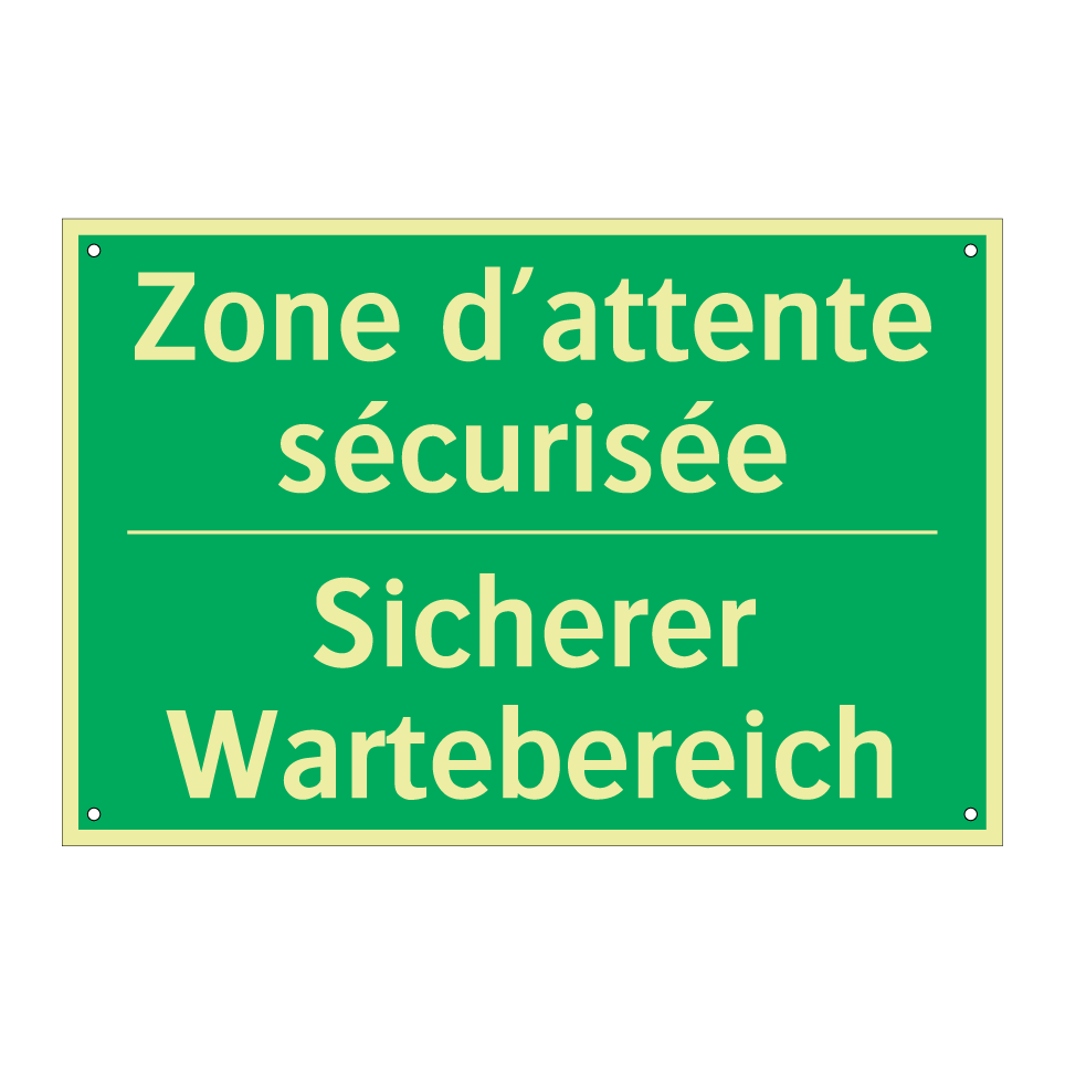 Sicherer Wartebereich - Zone d’attente sécurisée