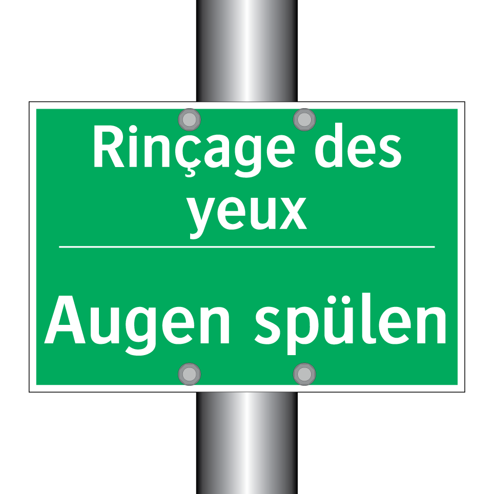 Augen spülen - Rinçage des yeux