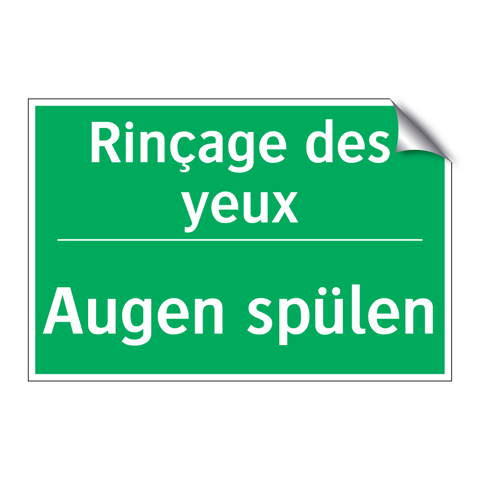 Augen spülen - Rinçage des yeux