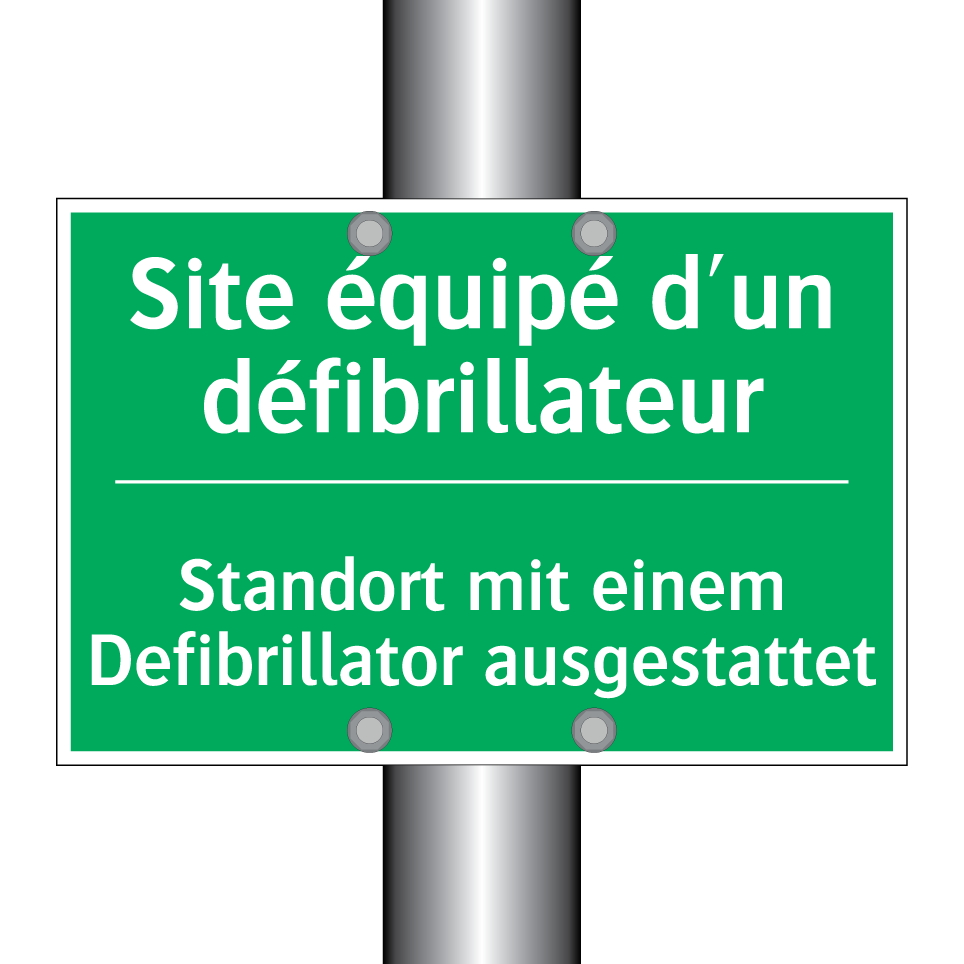 Standort mit einem Defibrillator  /.../ - Site équipé d'un défibrillateur /.../