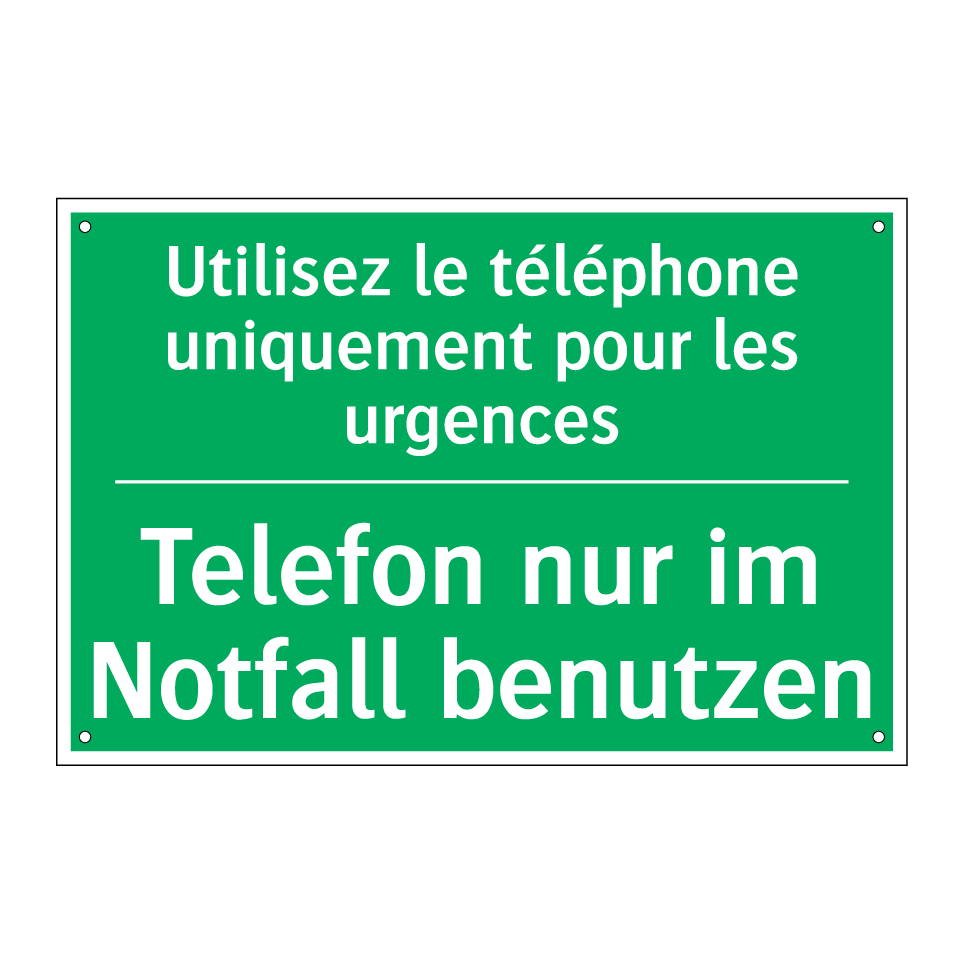 Telefon nur im Notfall benutzen /.../ - Utilisez le téléphone uniquement  /.../