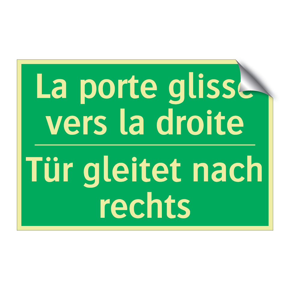 Tür gleitet nach rechts - La porte glisse vers la droite