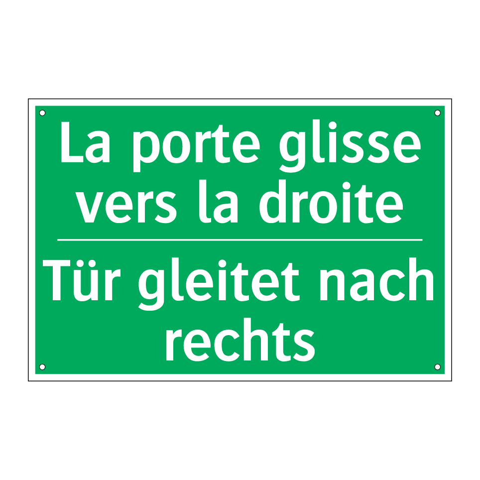 Tür gleitet nach rechts - La porte glisse vers la droite