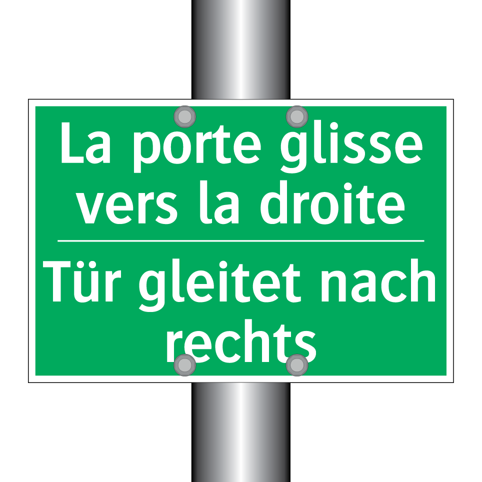 Tür gleitet nach rechts - La porte glisse vers la droite