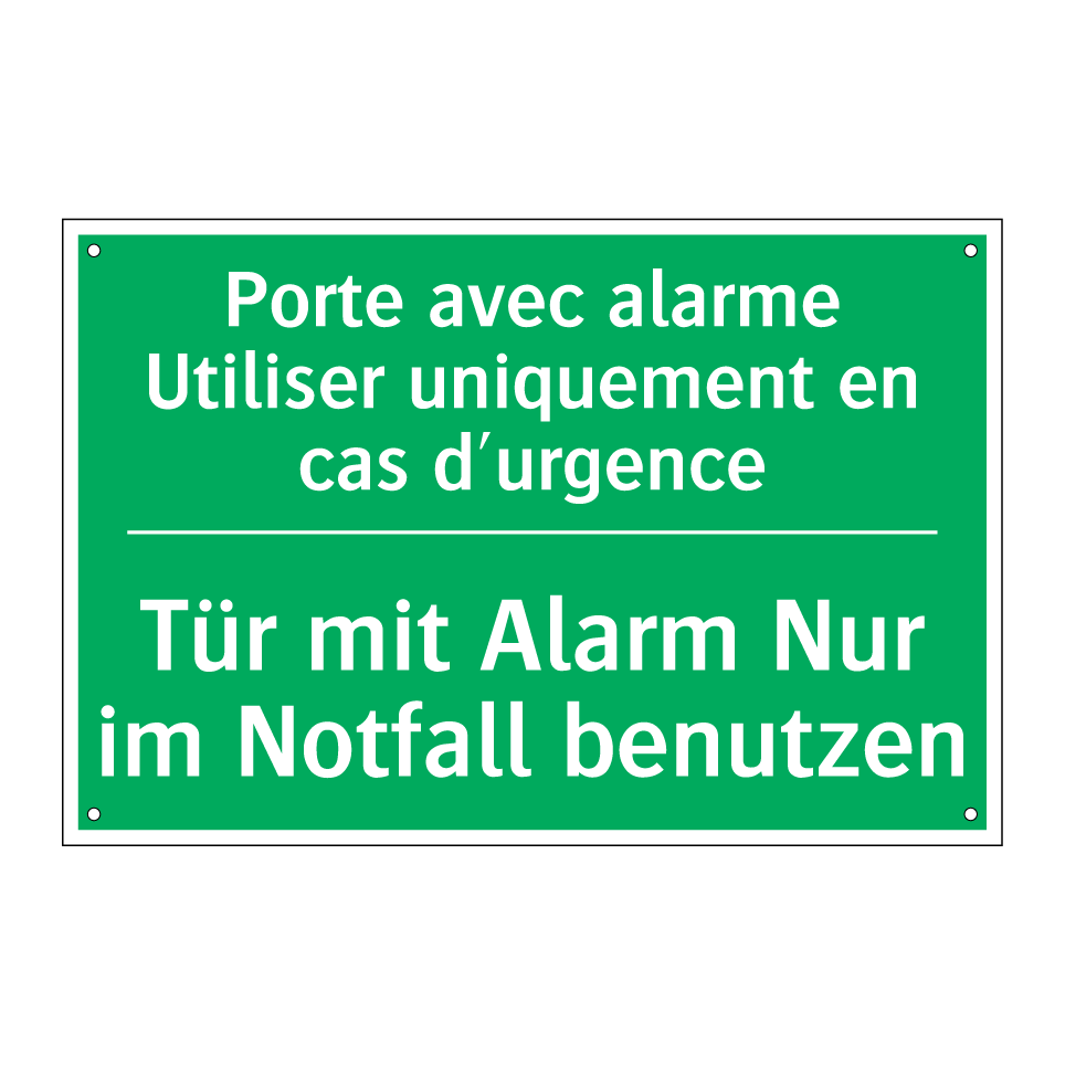 Tür mit Alarm Nur im Notfall benutzen /.../ - Porte avec alarme Utiliser uniquement  /.../