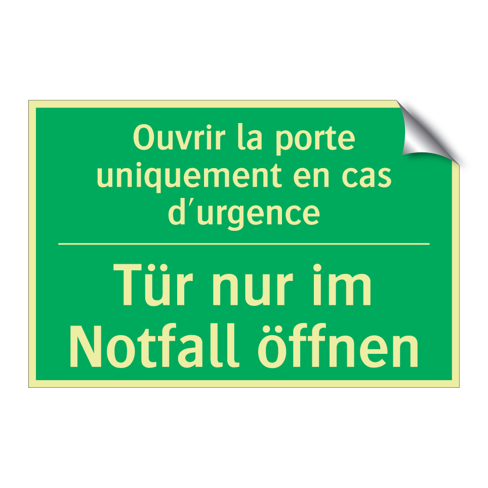 Tür nur im Notfall öffnen - Ouvrir la porte uniquement en  /.../
