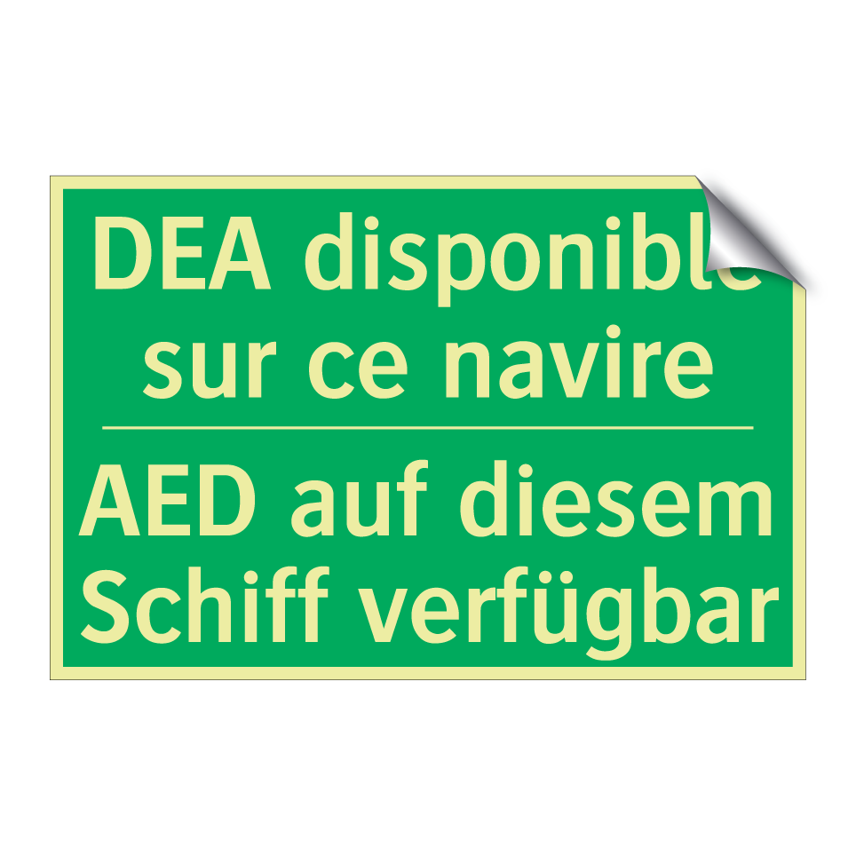 AED auf diesem Schiff verfügbar /.../ - DEA disponible sur ce navire