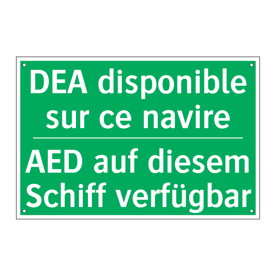 AED auf diesem Schiff verfügbar /.../ - DEA disponible sur ce navire