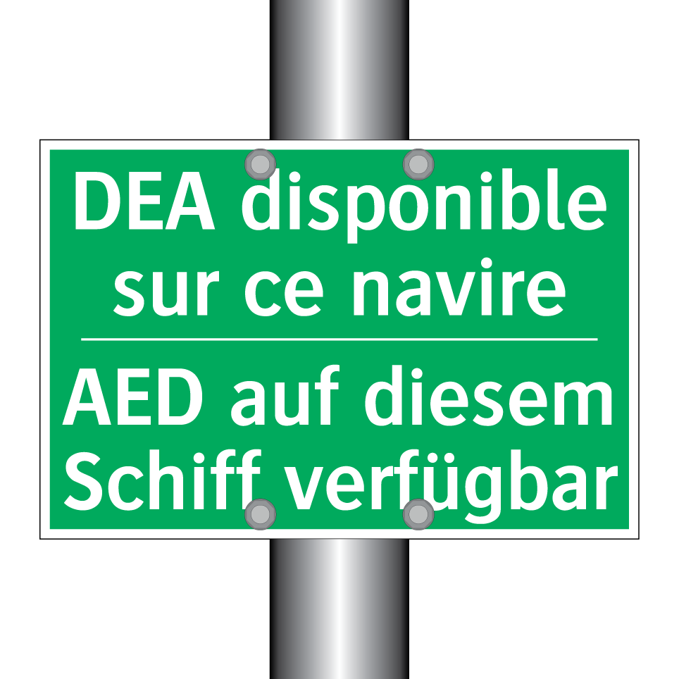 AED auf diesem Schiff verfügbar /.../ - DEA disponible sur ce navire