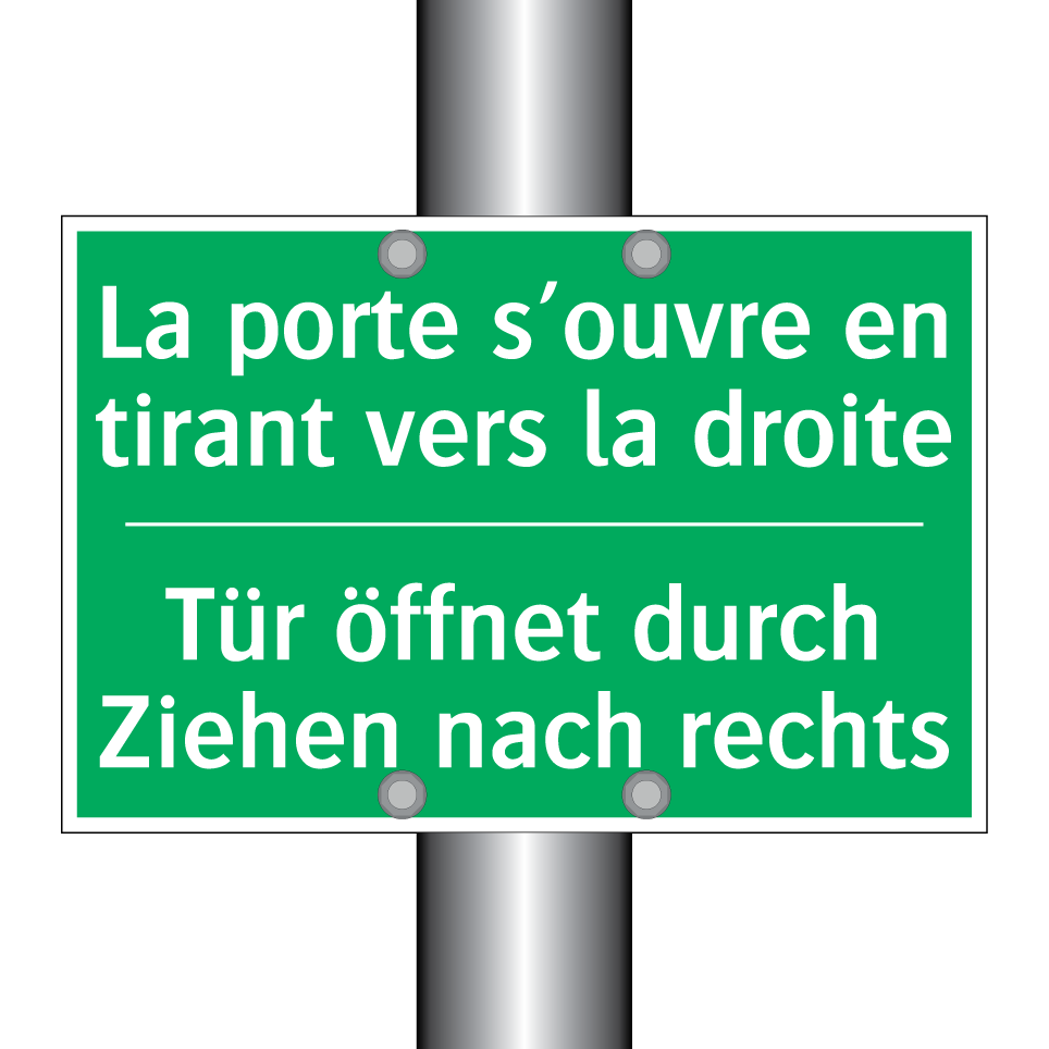 Tür öffnet durch Ziehen nach rechts /.../ - La porte s’ouvre en tirant vers  /.../
