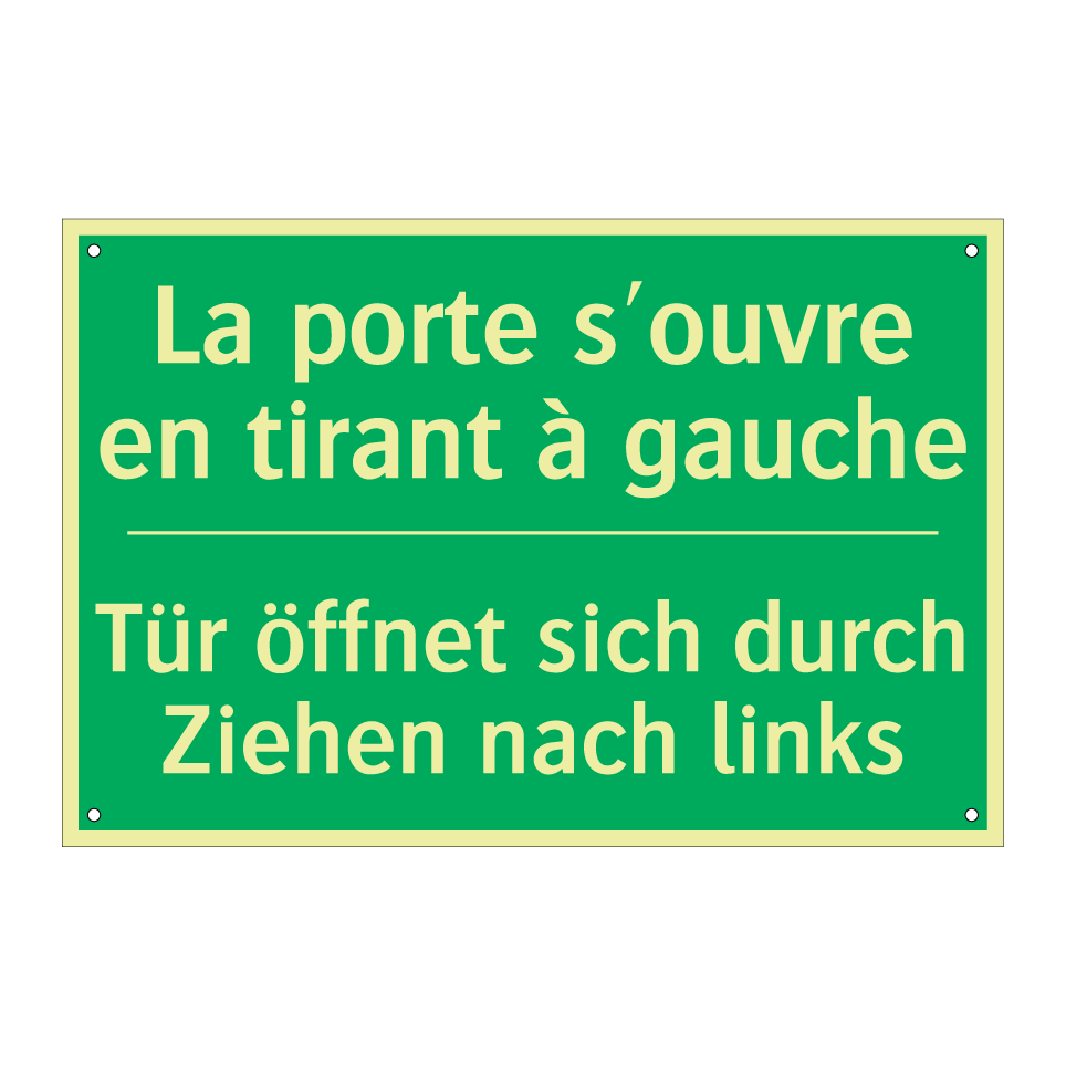Tür öffnet sich durch Ziehen nach  /.../ - La porte s'ouvre en tirant à gauche /.../