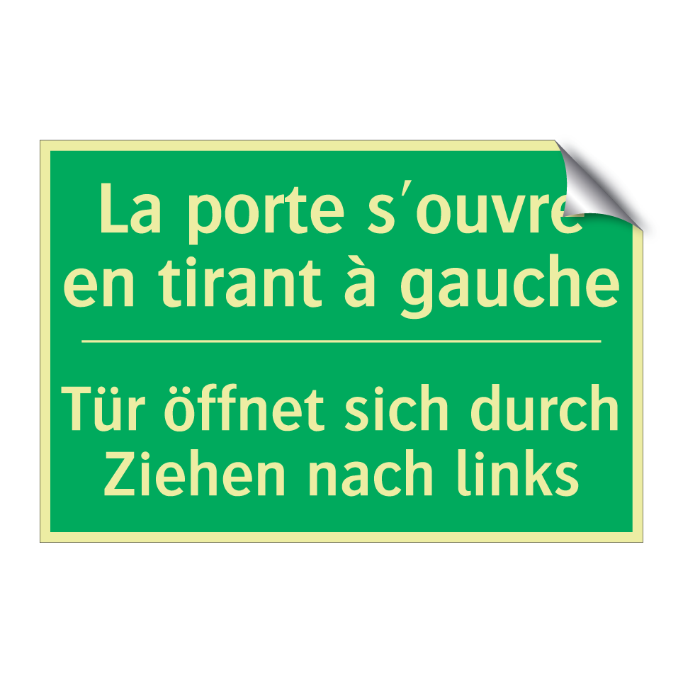 Tür öffnet sich durch Ziehen nach  /.../ - La porte s'ouvre en tirant à gauche /.../