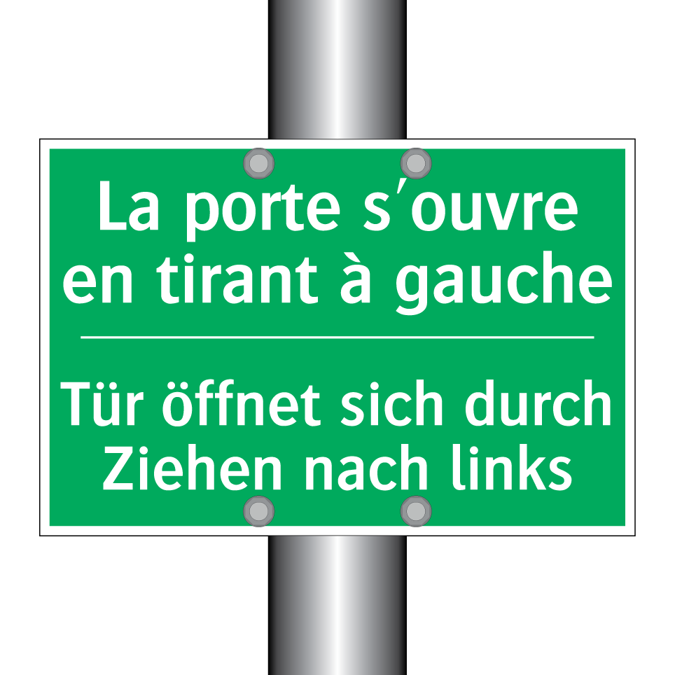 Tür öffnet sich durch Ziehen nach  /.../ - La porte s'ouvre en tirant à gauche /.../