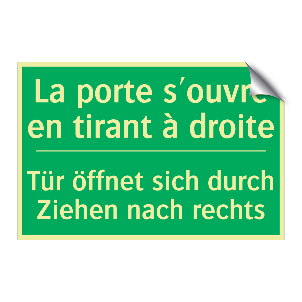 Tür öffnet sich durch Ziehen nach  /.../ - La porte s'ouvre en tirant à droite /.../
