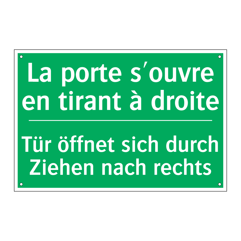 Tür öffnet sich durch Ziehen nach  /.../ - La porte s'ouvre en tirant à droite /.../