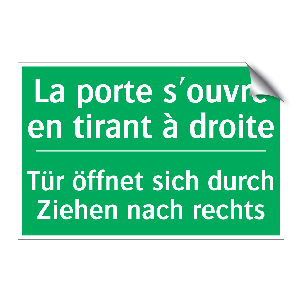 Tür öffnet sich durch Ziehen nach  /.../ - La porte s'ouvre en tirant à droite /.../