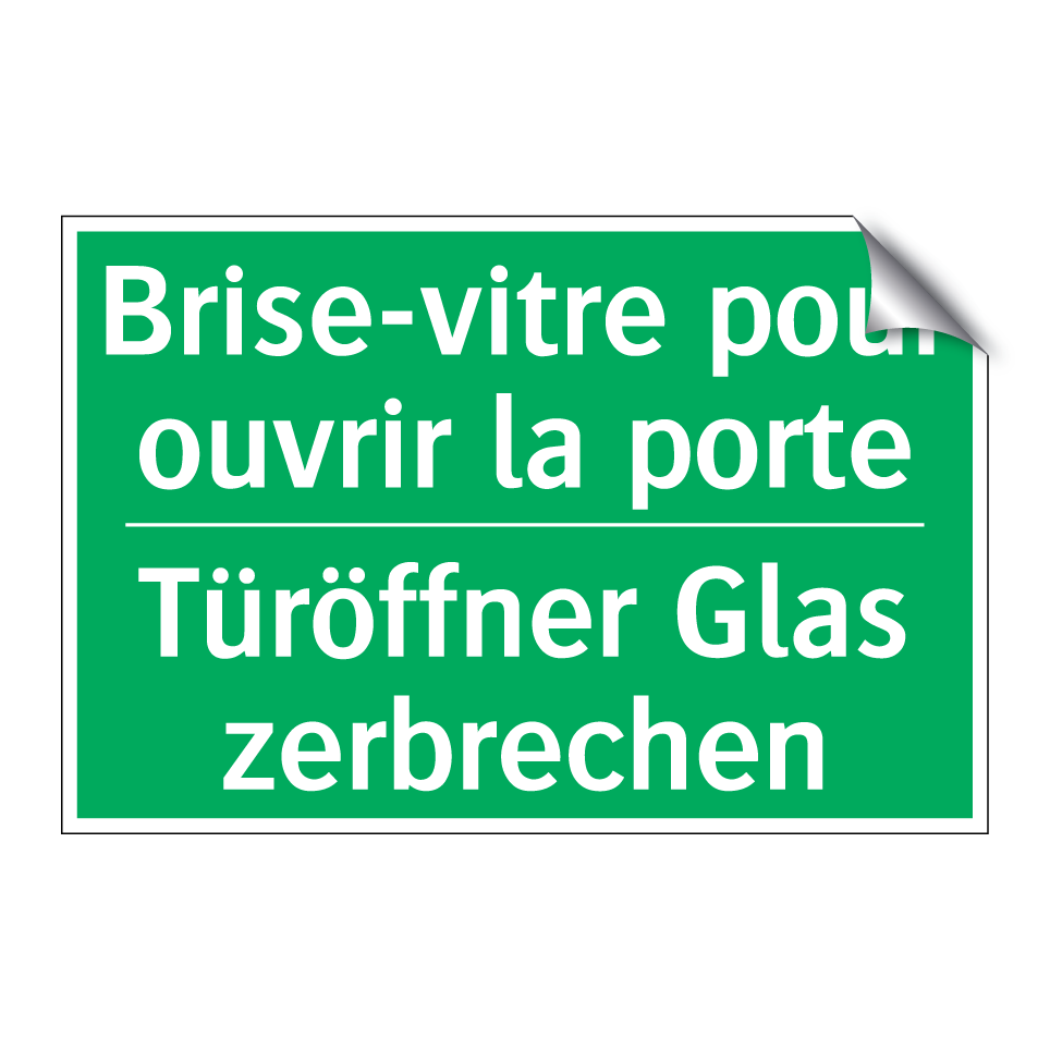 Türöffner Glas zerbrechen - Brise-vitre pour ouvrir la porte /.../