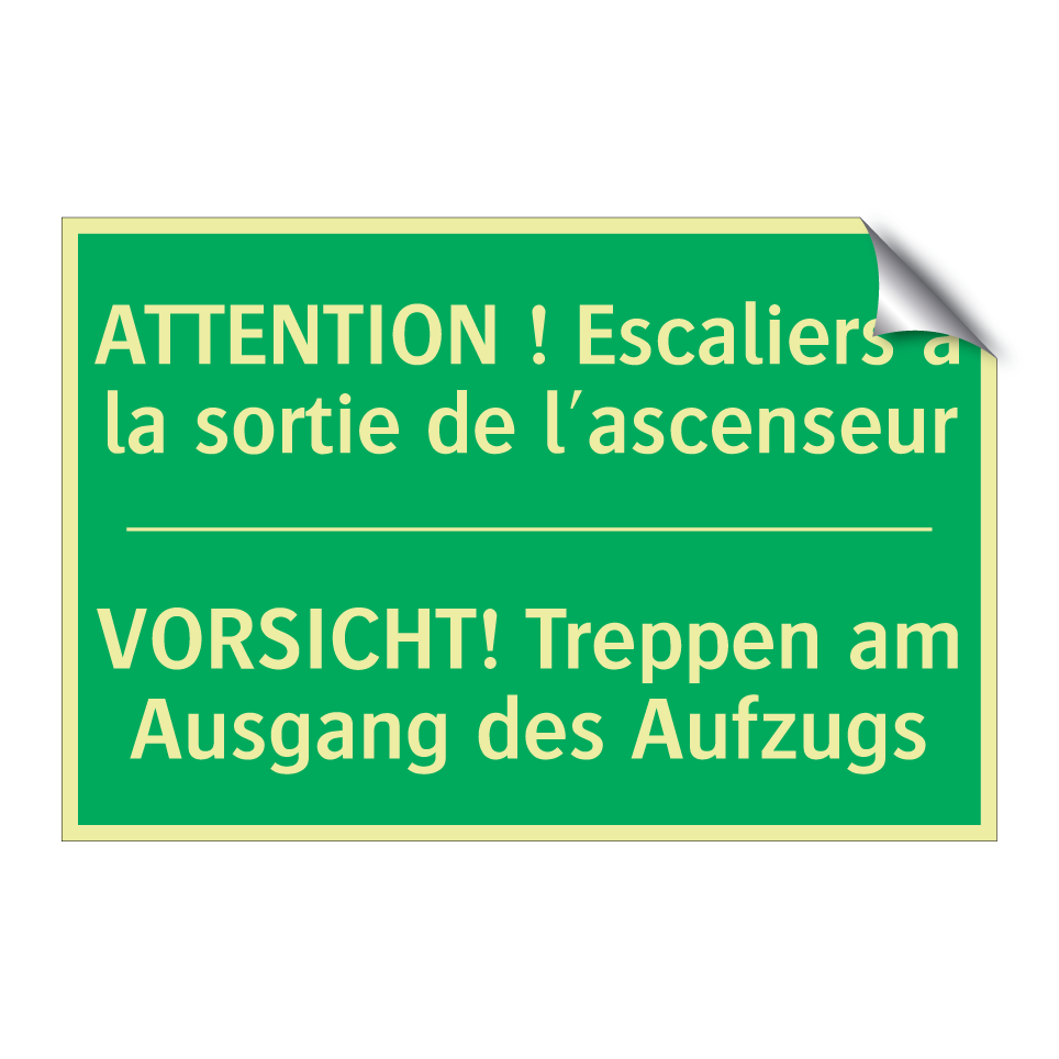 VORSICHT! Treppen am Ausgang des  /.../ - ATTENTION ! Escaliers à la sortie  /.../