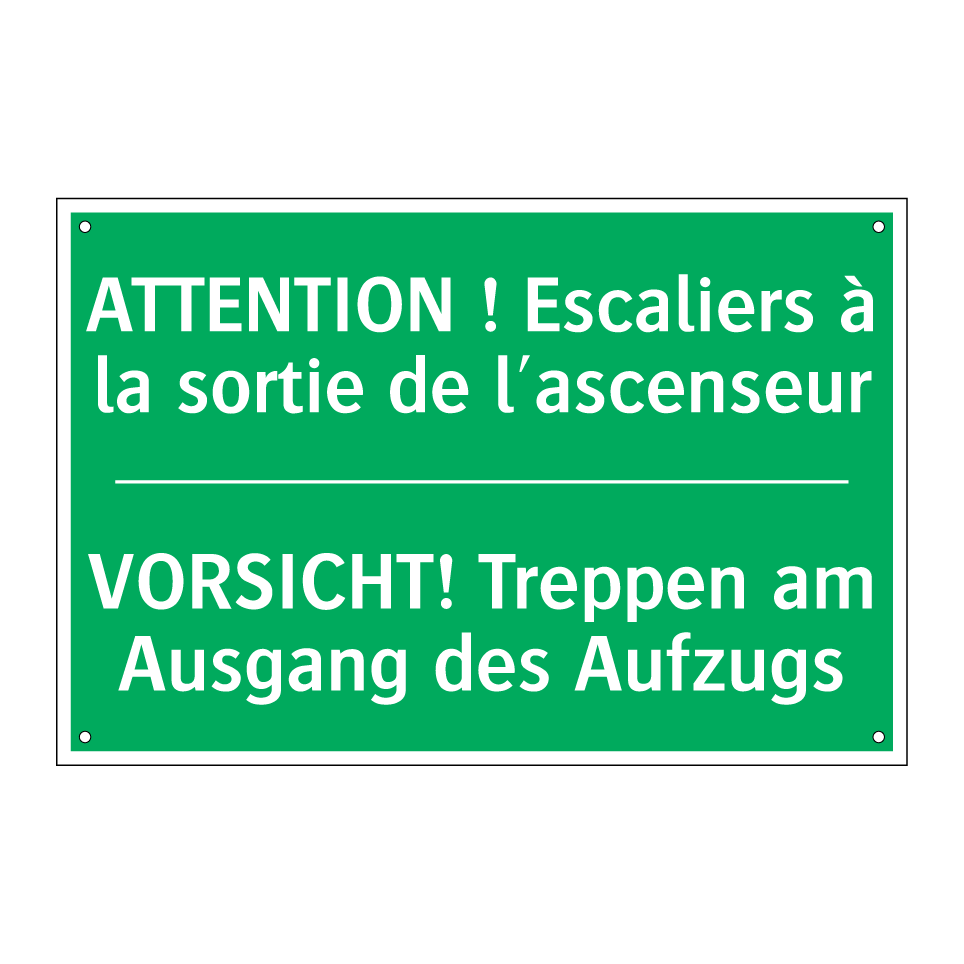 VORSICHT! Treppen am Ausgang des  /.../ - ATTENTION ! Escaliers à la sortie  /.../
