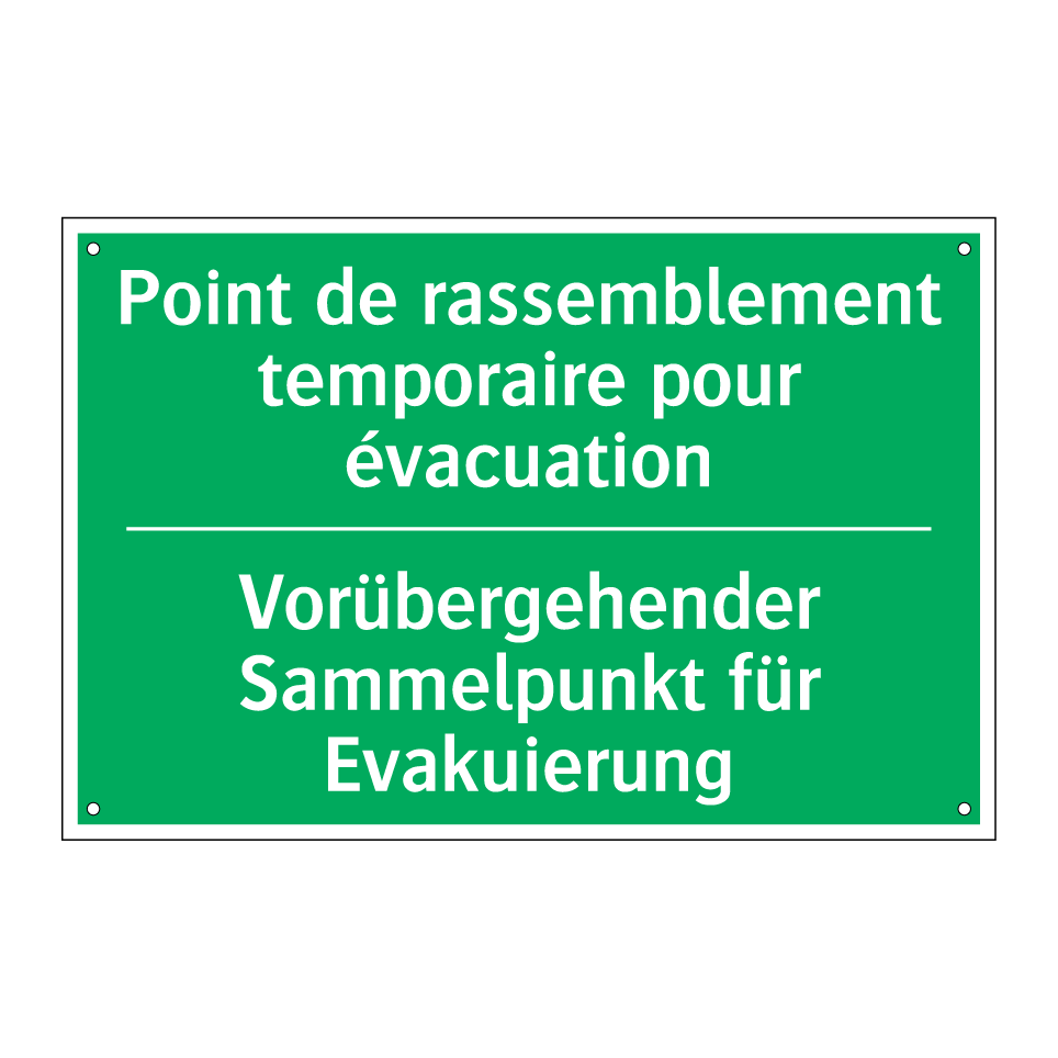 Vorübergehender Sammelpunkt für  /.../ - Point de rassemblement temporaire  /.../