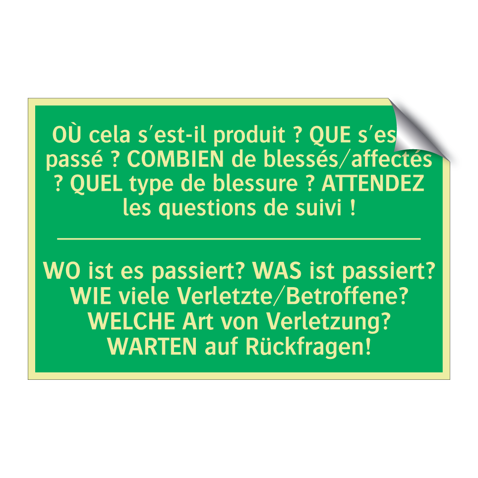 WO ist es passiert? WAS ist passiert?  /.../ - OÙ cela s'est-il produit ? QUE  /.../