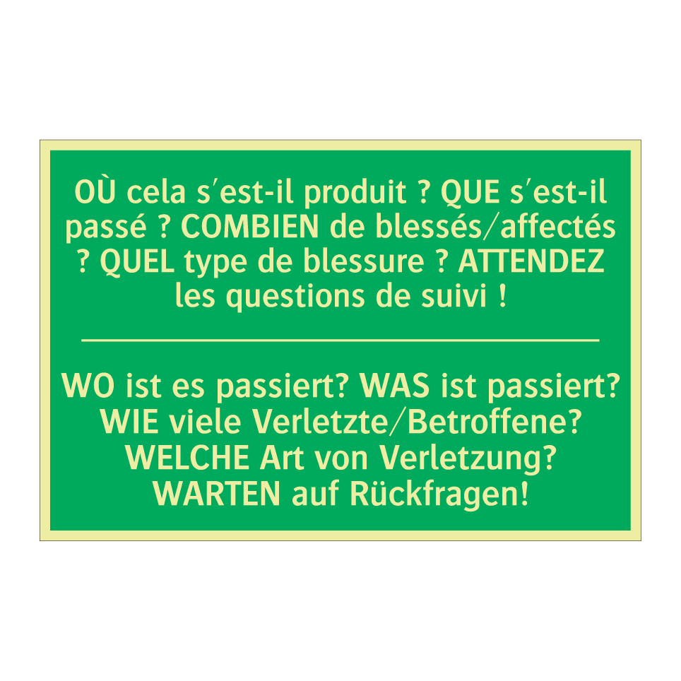 WO ist es passiert? WAS ist passiert?  /.../ - OÙ cela s'est-il produit ? QUE  /.../