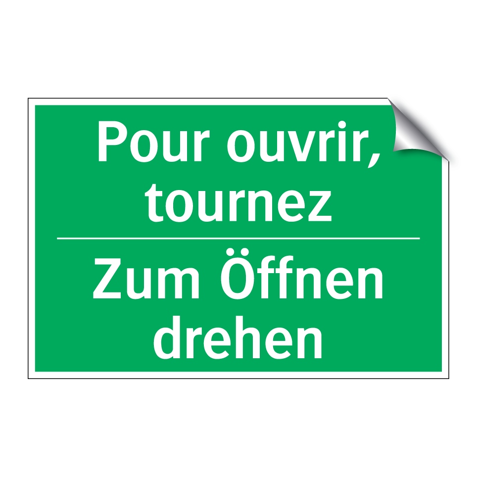 Zum Öffnen drehen - Pour ouvrir, tournez