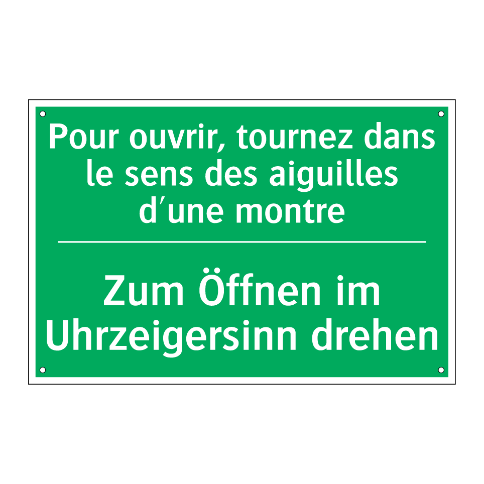 Zum Öffnen im Uhrzeigersinn drehen /.../ - Pour ouvrir, tournez dans le sens  /.../