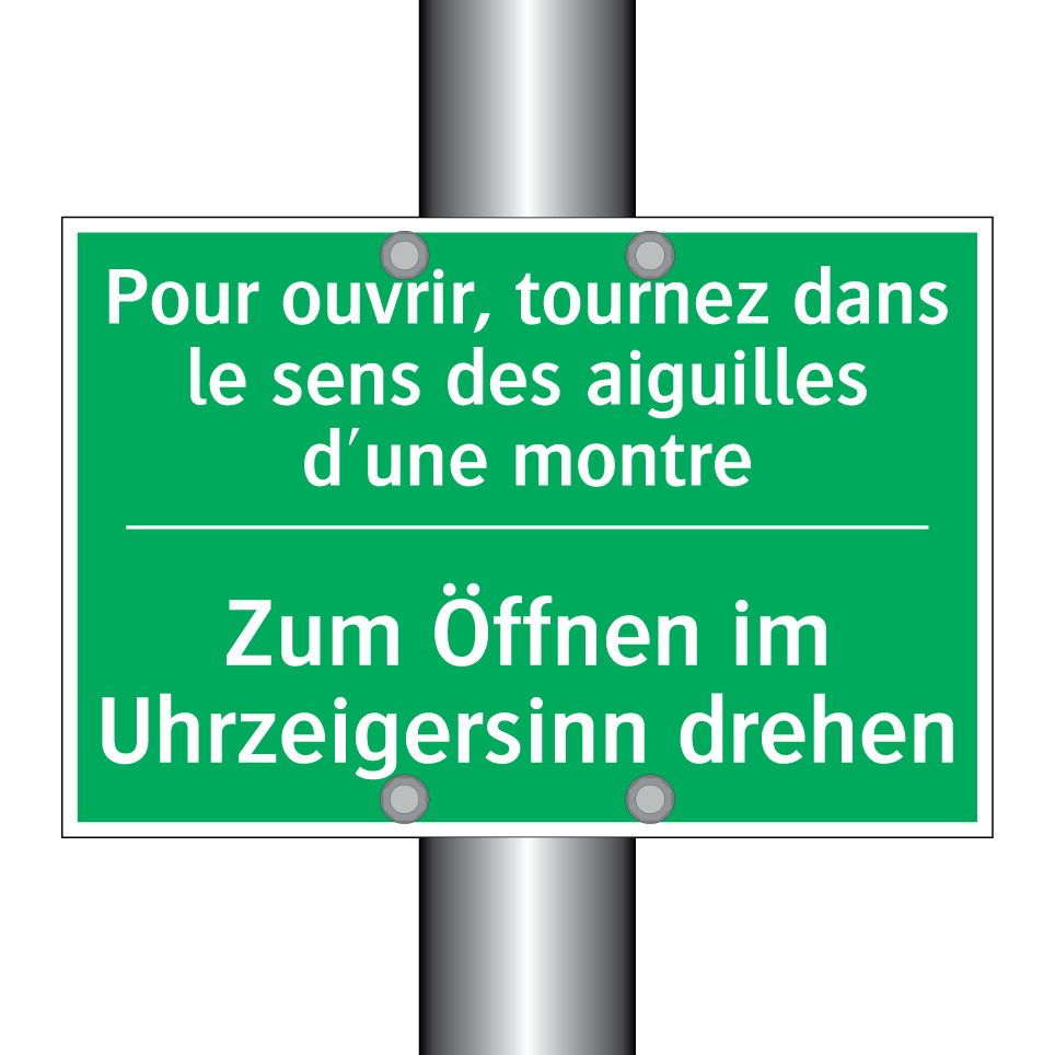 Zum Öffnen im Uhrzeigersinn drehen /.../ - Pour ouvrir, tournez dans le sens  /.../