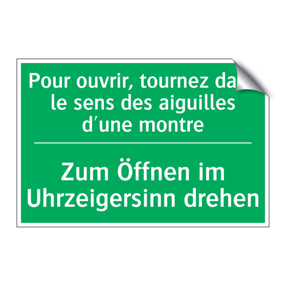Zum Öffnen im Uhrzeigersinn drehen /.../ - Pour ouvrir, tournez dans le sens  /.../