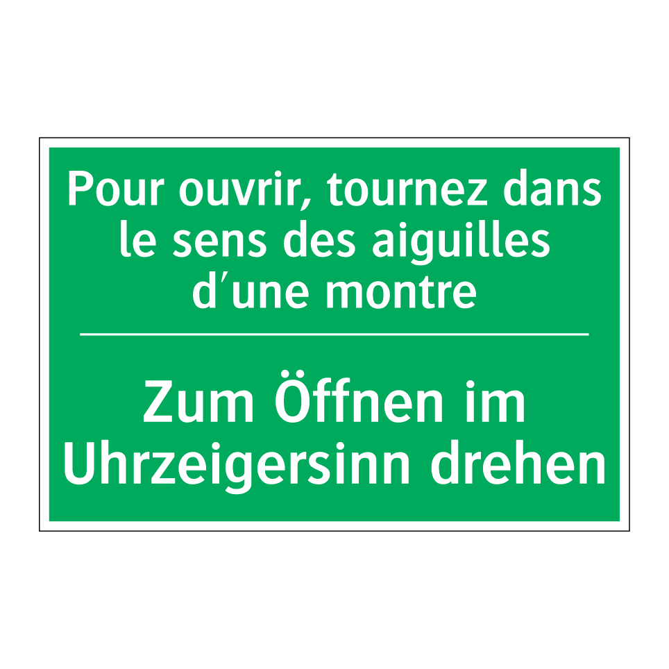 Zum Öffnen im Uhrzeigersinn drehen /.../ - Pour ouvrir, tournez dans le sens  /.../