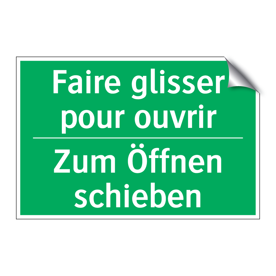 Zum Öffnen schieben - Faire glisser pour ouvrir