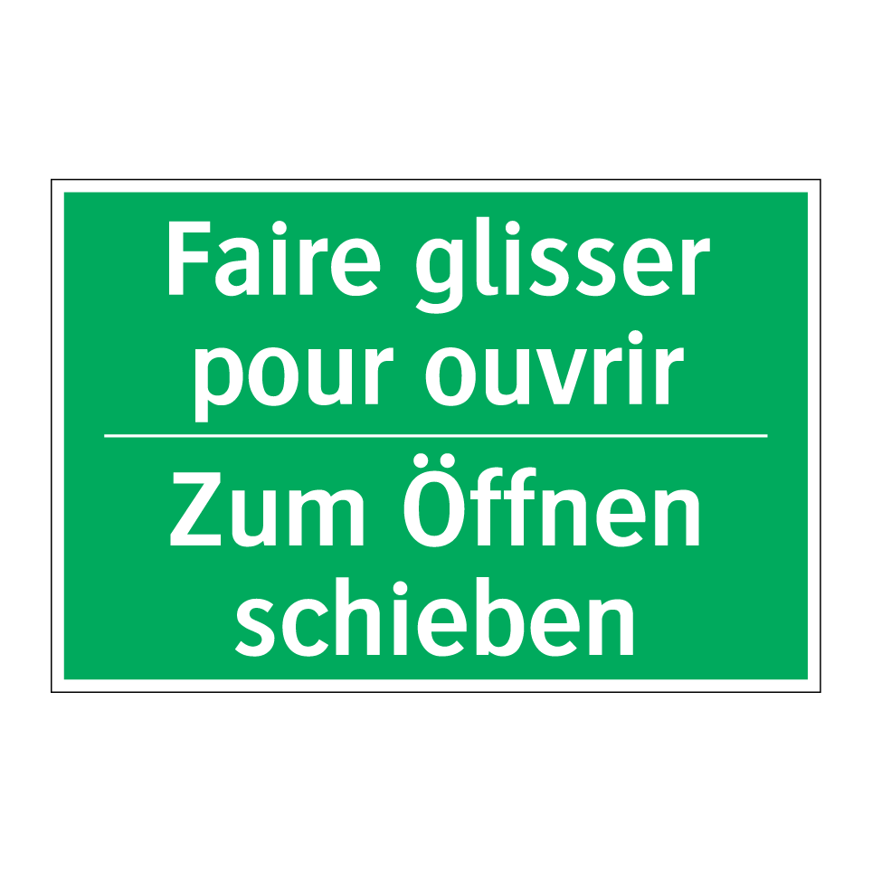 Zum Öffnen schieben - Faire glisser pour ouvrir