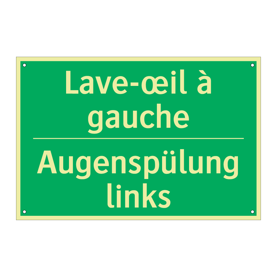 Augenspülung links - Lave-œil à gauche
