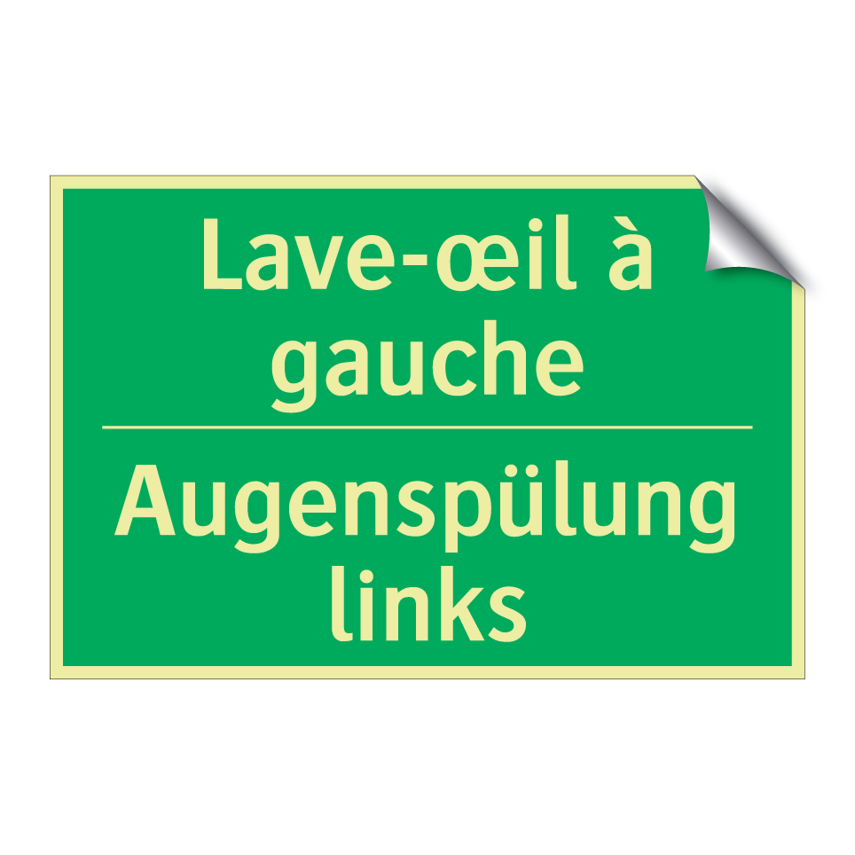 Augenspülung links - Lave-œil à gauche