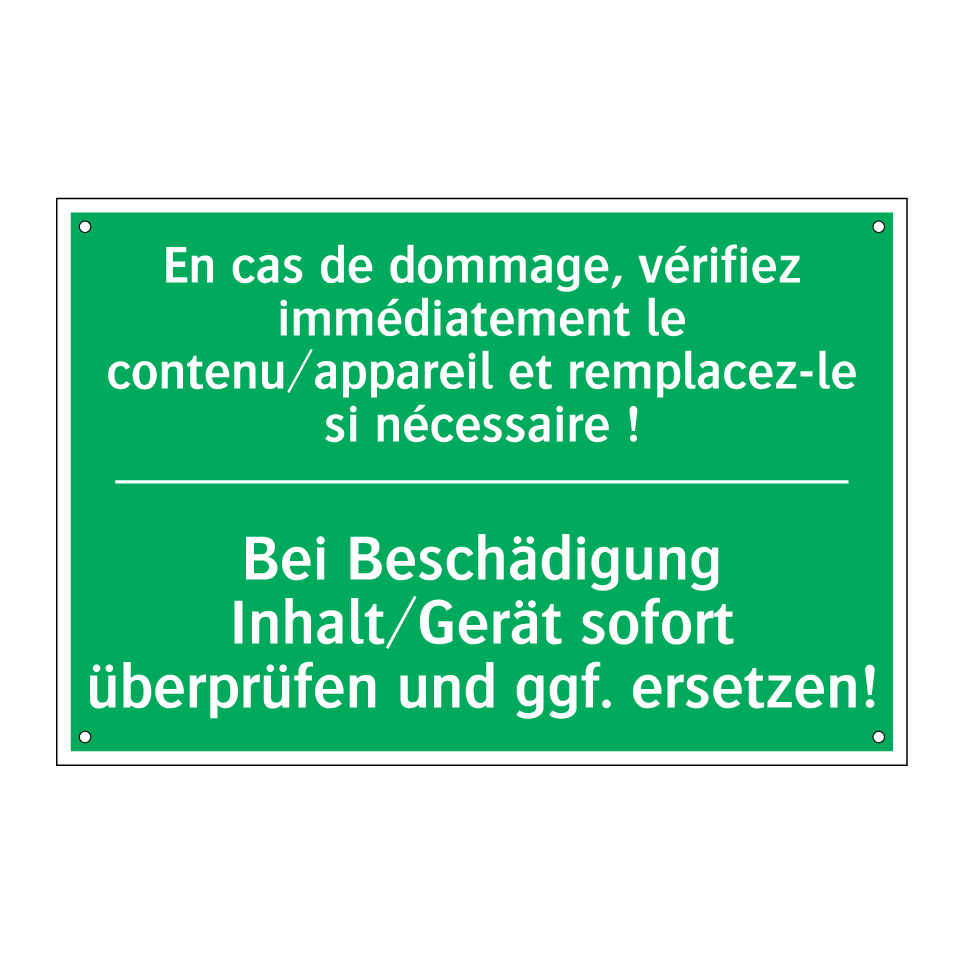 Bei Beschädigung Inhalt/Gerät  /.../ - En cas de dommage, vérifiez immédiatement  /.../