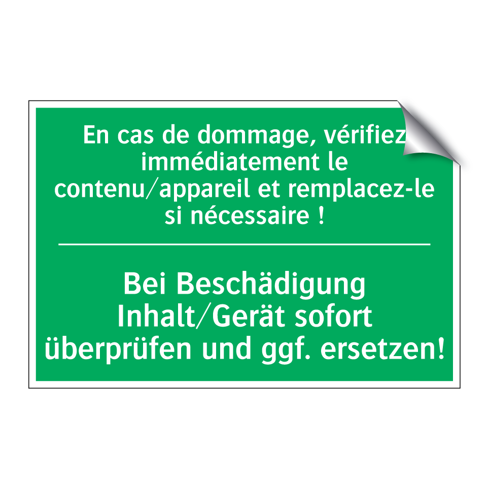 Bei Beschädigung Inhalt/Gerät  /.../ - En cas de dommage, vérifiez immédiatement  /.../