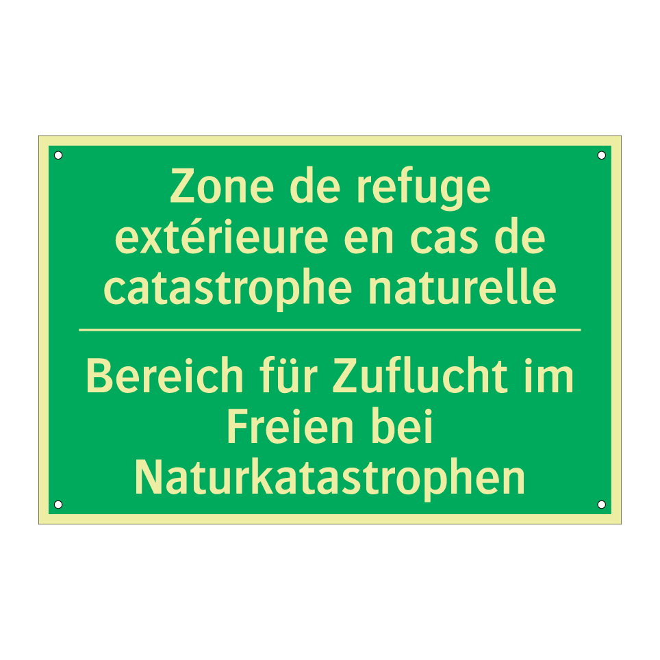 Bereich für Zuflucht im Freien  /.../ - Zone de refuge extérieure en cas  /.../