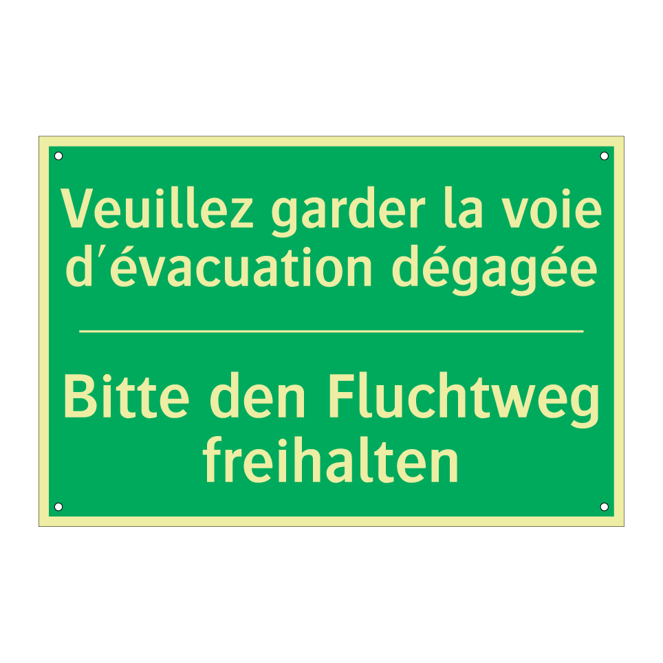 Bitte den Fluchtweg freihalten - Veuillez garder la voie d'évacuation  /.../