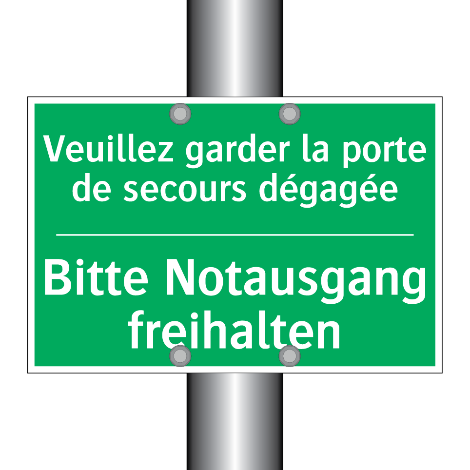 Bitte Notausgang freihalten - Veuillez garder la porte de secours  /.../