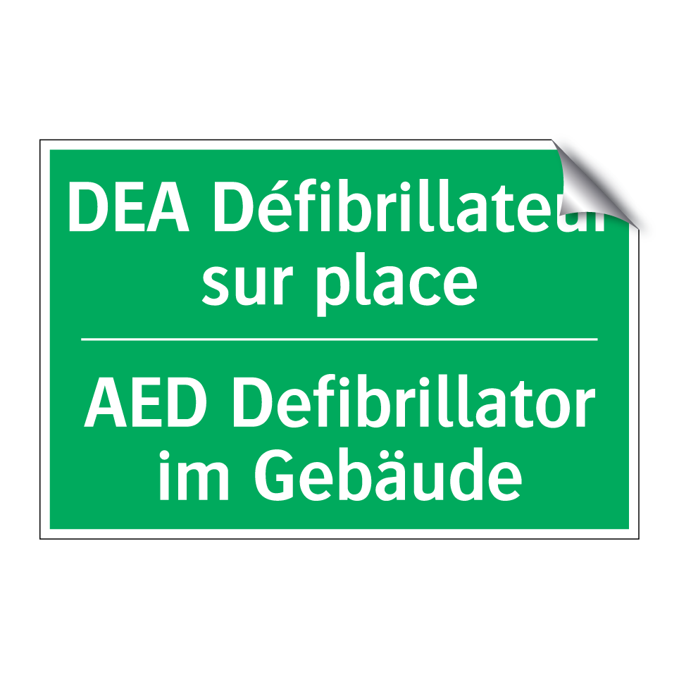 AED Defibrillator im Gebäude - DEA Défibrillateur sur place