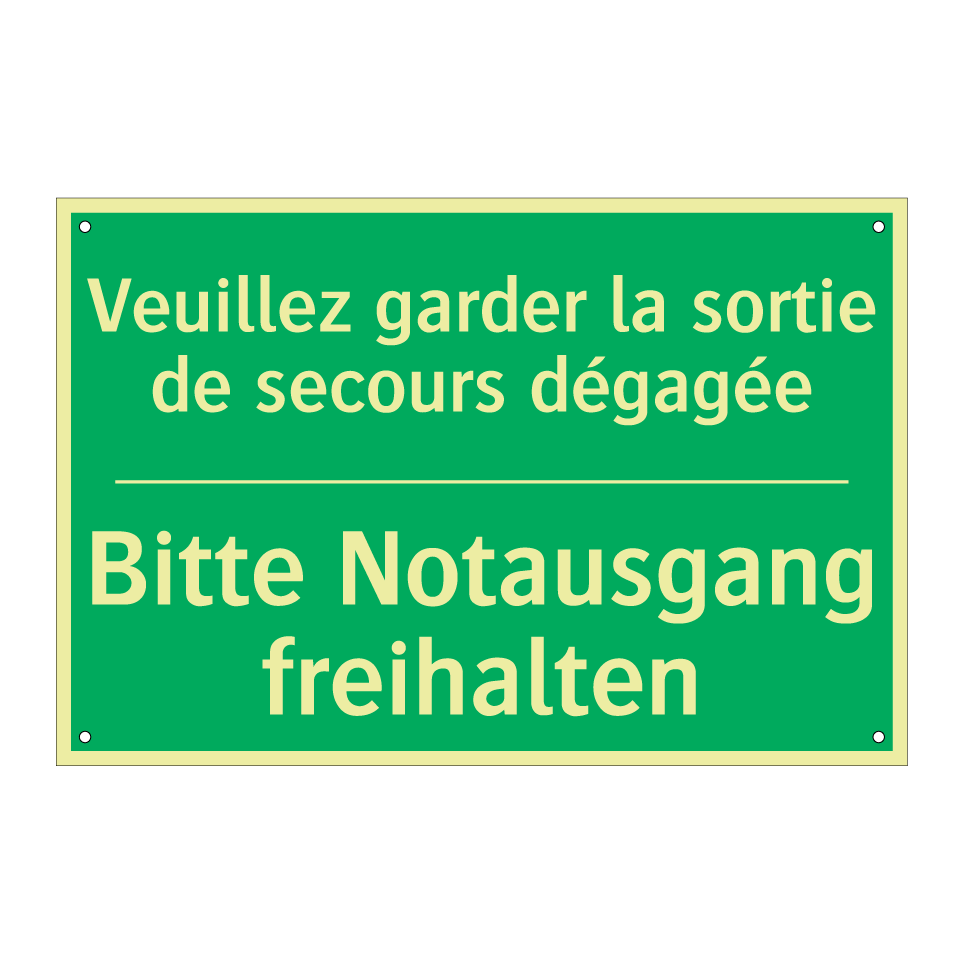 Bitte Notausgang freihalten - Veuillez garder la sortie de secours  /.../