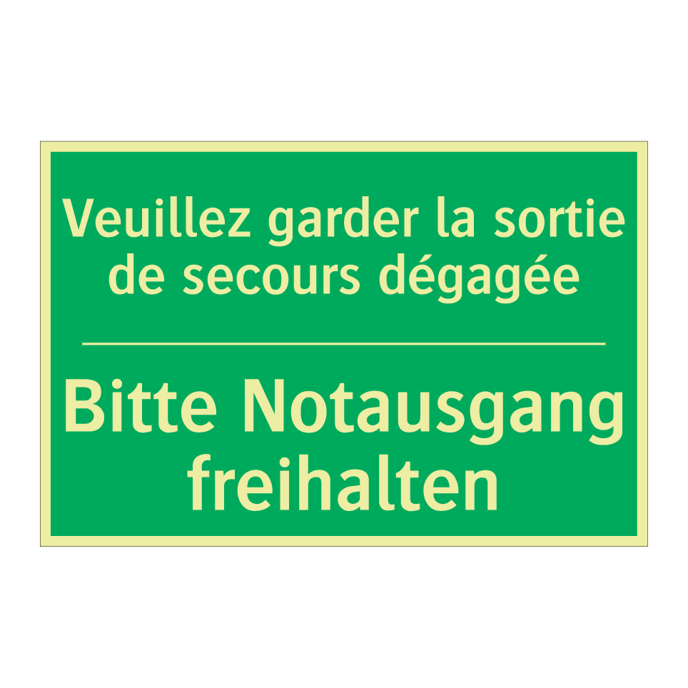 Bitte Notausgang freihalten - Veuillez garder la sortie de secours  /.../