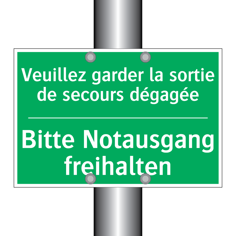 Bitte Notausgang freihalten - Veuillez garder la sortie de secours  /.../