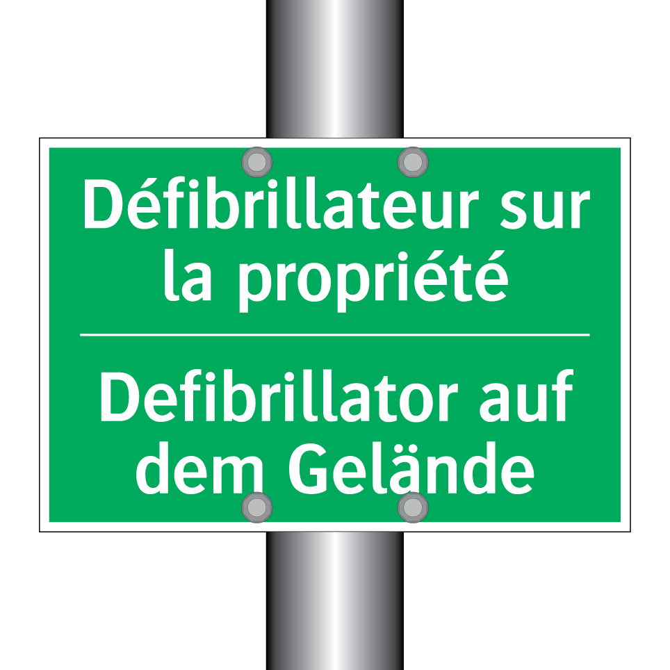 Defibrillator auf dem Gelände - Défibrillateur sur la propriété /.../