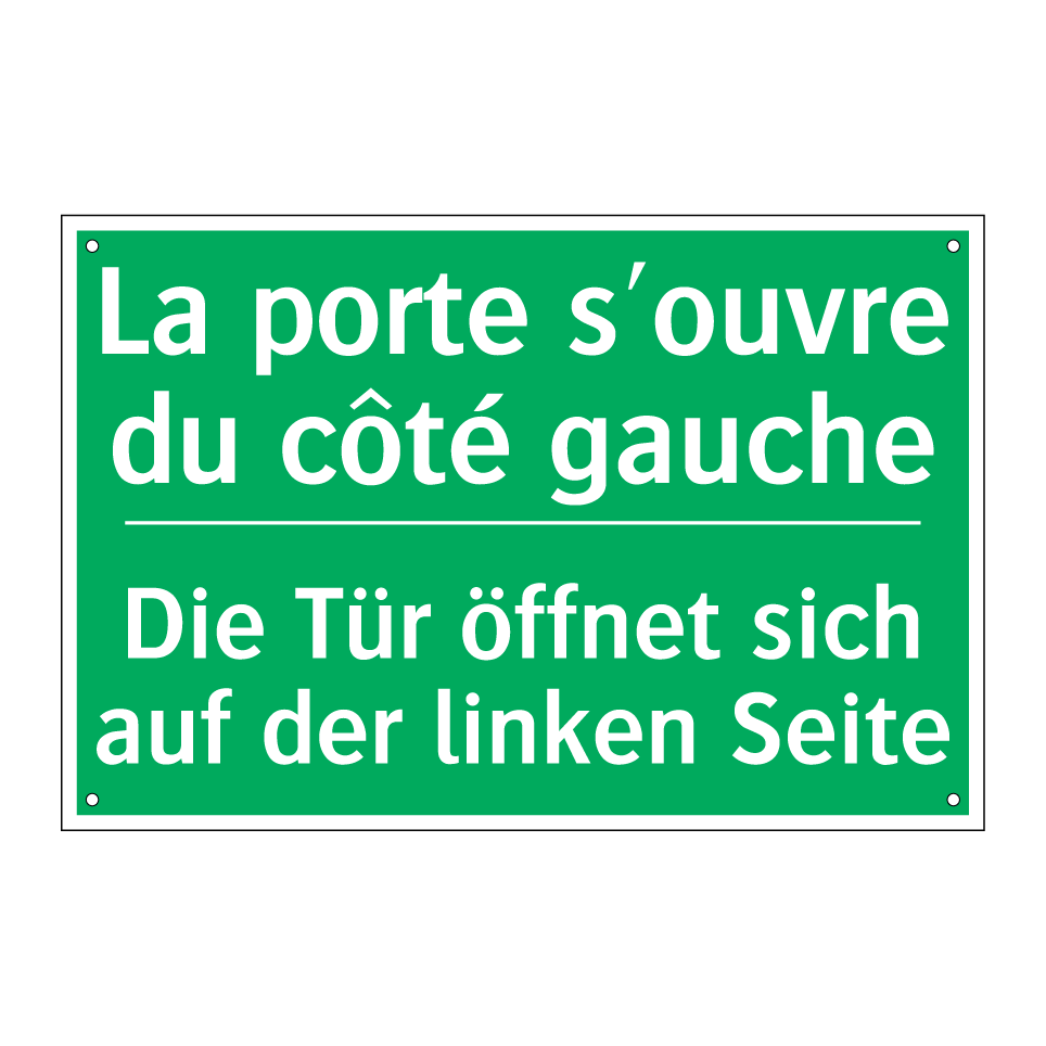 Die Tür öffnet sich auf der linken  /.../ - La porte s'ouvre du côté gauche /.../