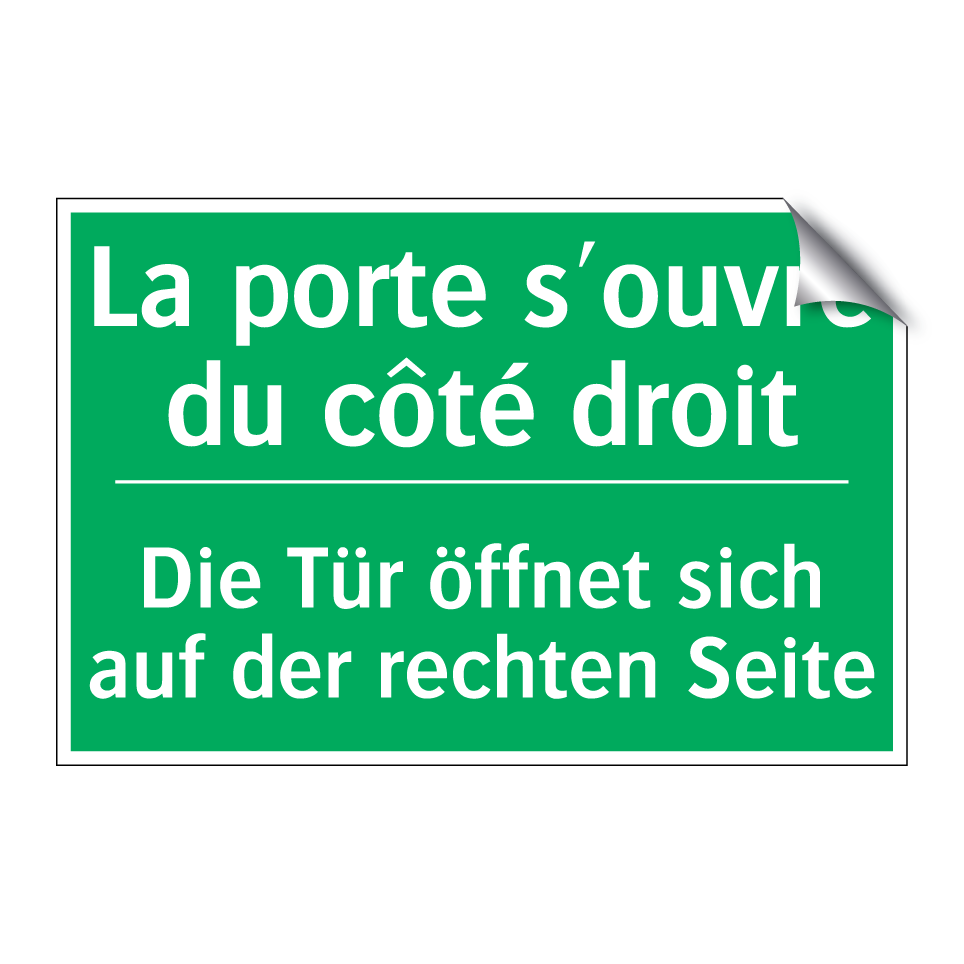 Die Tür öffnet sich auf der rechten  /.../ - La porte s'ouvre du côté droit