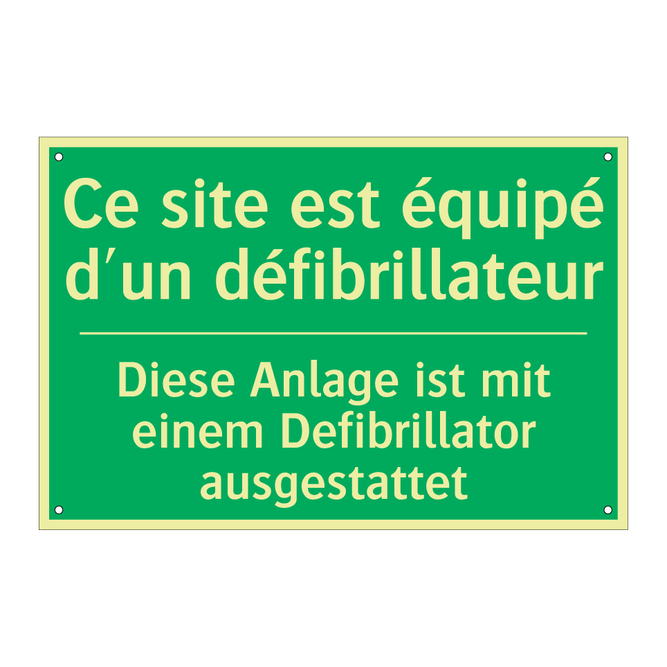 Diese Anlage ist mit einem Defibrillator  /.../ - Ce site est équipé d'un défibrillateur /.../